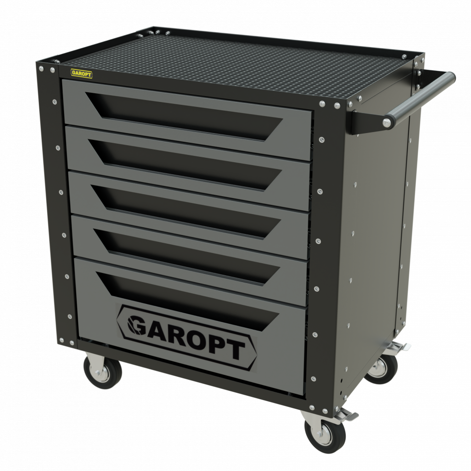 Тележка инструментальная Garopt серия Low-cost 5 ящиков серая