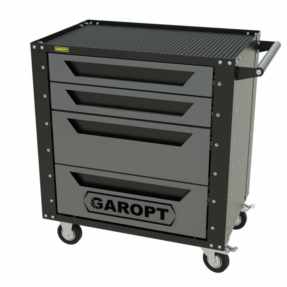 Тележка инструментальная Garopt серия Low-cost 4 ящика серая